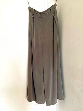 Scanlan Theodore Silk Wide Leg Palazzo Pants in Taupe - XS / AU 6 / US 2